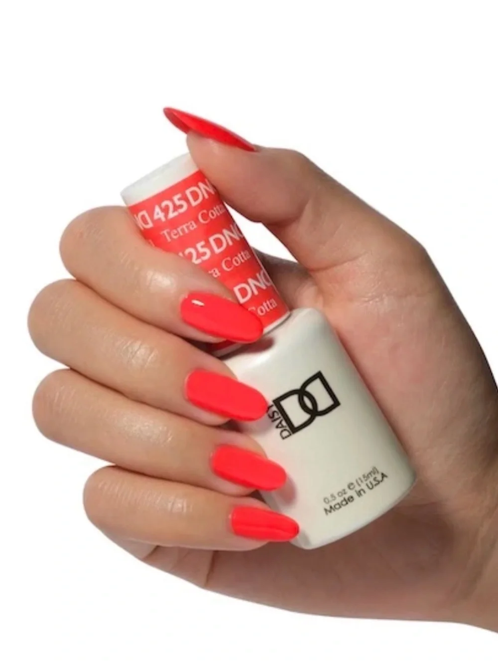 NEW DND Duo #425 Terra Cotta Gel & Nail Polish Set Coral Red